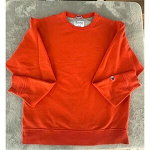 Champion Orange Crewneck Pullover Long Sleeve Sweatshirt